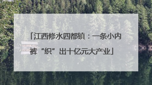 江西修水四都镇：一条小内裤“织”出十亿元大产业