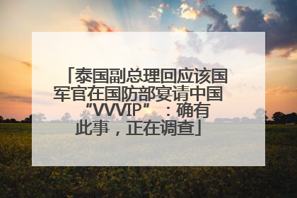 泰国副总理回应该国军官在国防部宴请中国“VVVIP”：确有此事，正在调查