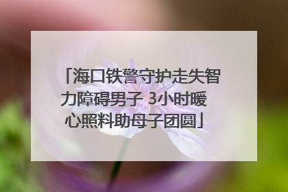 海口铁警守护走失智力障碍男子 3小时暖心照料助母子团圆