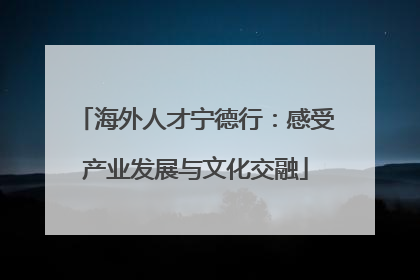海外人才宁德行：感受产业发展与文化交融