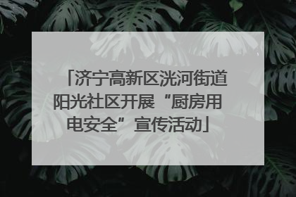济宁高新区洸河街道阳光社区开展“厨房用电安全”宣传活动