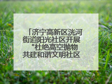 济宁高新区洸河街道阳光社区开展“杜绝高空抛物 共建和谐文明社区”宣传活动