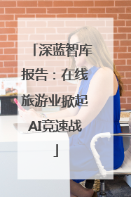 深蓝智库报告：在线旅游业掀起AI竞速战