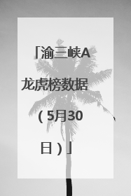 渝三峡A龙虎榜数据（5月30日）