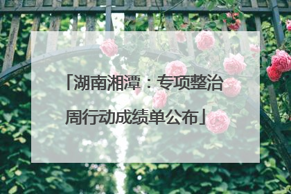 湖南湘潭：专项整治周行动成绩单公布