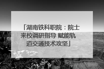 湖南铁科职院：院士来校调研指导 赋能轨道交通技术攻坚