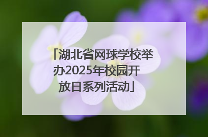 湖北省网球学校举办2025年校园开放日系列活动