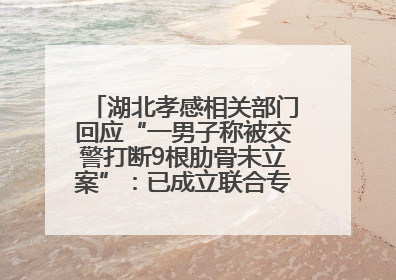 湖北孝感相关部门回应“一男子称被交警打断9根肋骨未立案”：已成立联合专班开展工作