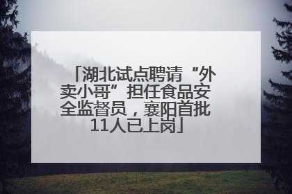 湖北试点聘请“外卖小哥”担任食品安全监督员，襄阳首批11人已上岗