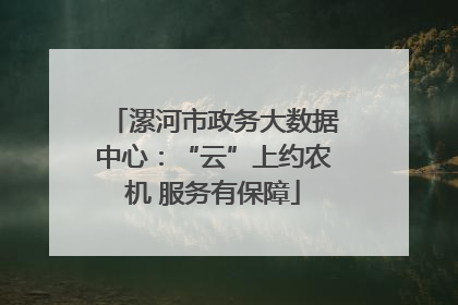 漯河市政务大数据中心：“云”上约农机 服务有保障