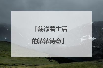 荡漾着生活的浓浓诗意