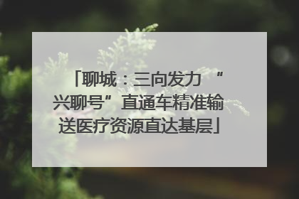 聊城：三向发力 “兴聊号”直通车精准输送医疗资源直达基层