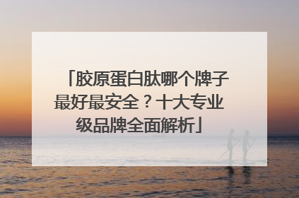 胶原蛋白肽哪个牌子最好最安全？十大专业级品牌全面解析