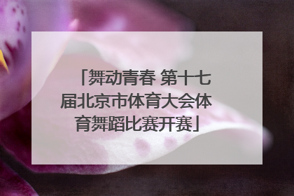 舞动青春 第十七届北京市体育大会体育舞蹈比赛开赛