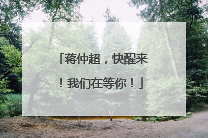 蒋仲超，快醒来！我们在等你！