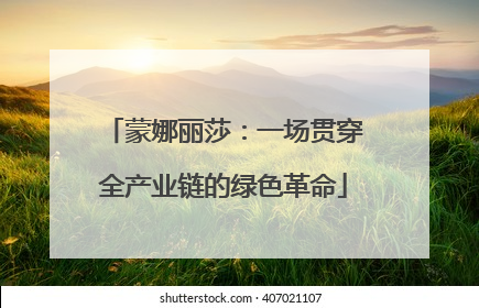 蒙娜丽莎：一场贯穿全产业链的绿色革命