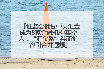 证监会批复中央汇金成为8家金融机构实控人，“汇金系”券商扩容引合并遐想