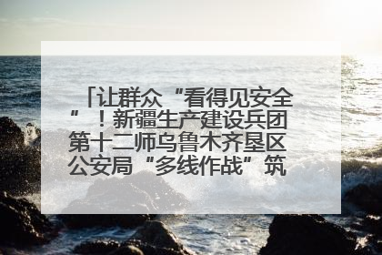 让群众“看得见安全”！新疆生产建设兵团第十二师乌鲁木齐垦区公安局“多线作战”筑牢辖区安全防线