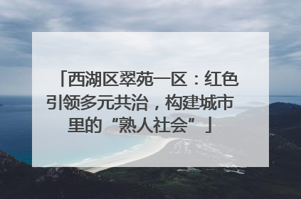 西湖区翠苑一区：红色引领多元共治，构建城市里的“熟人社会”