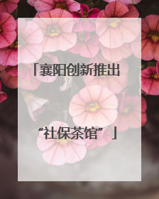 襄阳创新推出“社保茶馆”