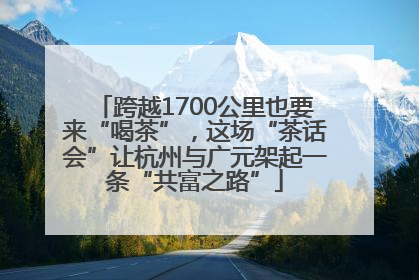 跨越1700公里也要来“喝茶”，这场“茶话会”让杭州与广元架起一条“共富之路”