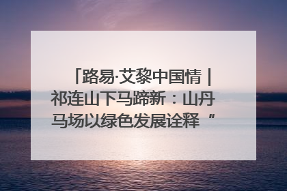 路易·艾黎中国情｜祁连山下马蹄新：山丹马场以绿色发展诠释“两山”理论实践