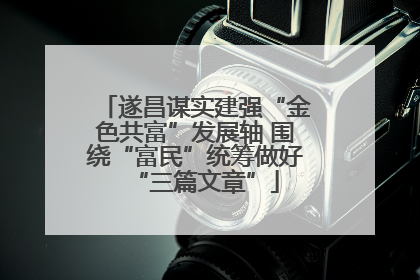 遂昌谋实建强“金色共富”发展轴 围绕“富民”统筹做好“三篇文章”