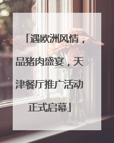 遇欧洲风情，品猪肉盛宴，天津餐厅推广活动正式启幕