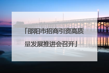 邵阳市招商引资高质量发展推进会召开