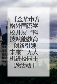 金华市方格外国语学校开展“科技赋能教育 创新引领未来”无人机进校园主题活动