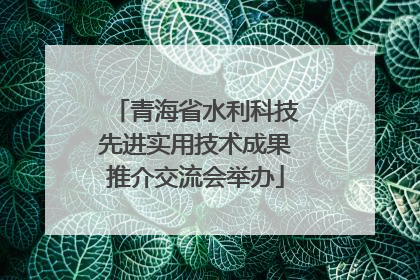 青海省水利科技先进实用技术成果推介交流会举办
