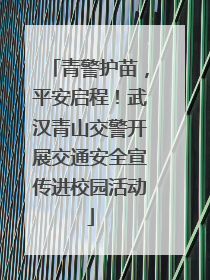 青警护苗，平安启程！武汉青山交警开展交通安全宣传进校园活动