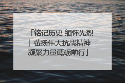 铭记历史 缅怀先烈｜弘扬伟大抗战精神 凝聚力量砥砺前行