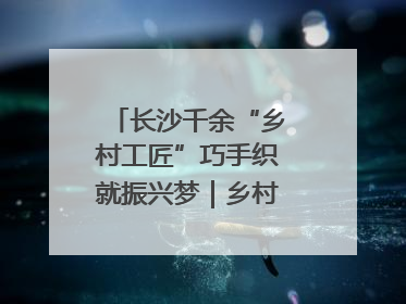 长沙千余“乡村工匠”巧手织就振兴梦｜乡村行·看振兴