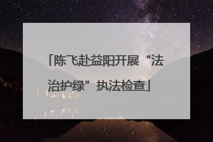 陈飞赴益阳开展“法治护绿”执法检查