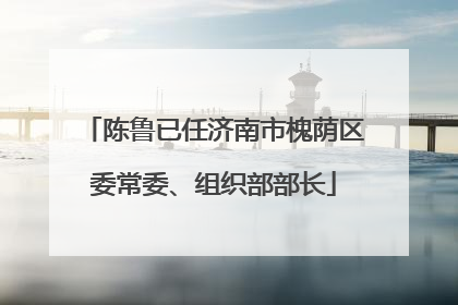 陈鲁已任济南市槐荫区委常委、组织部部长