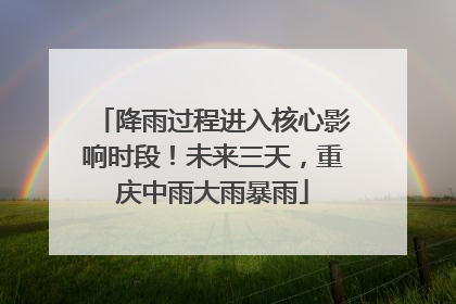 降雨过程进入核心影响时段！未来三天，重庆中雨大雨暴雨