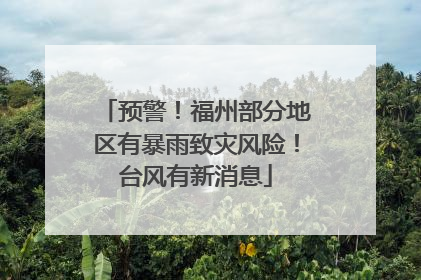 预警！福州部分地区有暴雨致灾风险！台风有新消息