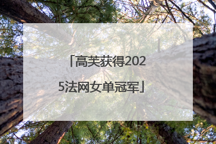 高芙获得2025法网女单冠军
