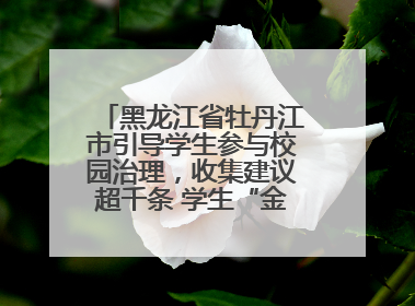 黑龙江省牡丹江市引导学生参与校园治理，收集建议超千条 学生“金点子”带来学校“新样子”