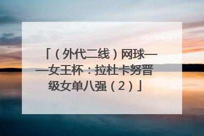 （外代二线）网球——女王杯：拉杜卡努晋级女单八强（2）