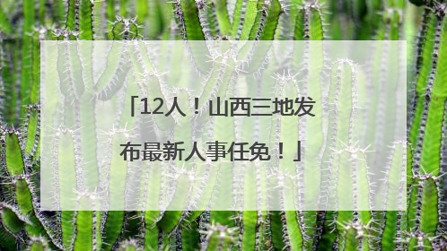 12人！山西三地发布最新人事任免！