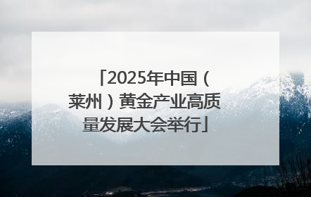 2025年中国（莱州）黄金产业高质量发展大会举行