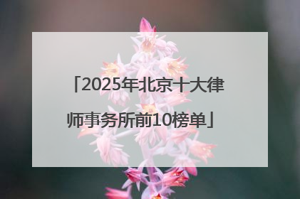 2025年北京十大律师事务所前10榜单