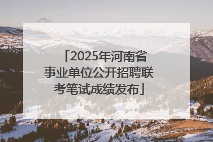 2025年河南省事业单位公开招聘联考笔试成绩发布