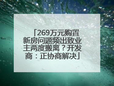 269万元购置新房问题频出致业主两度搬离？开发商：正协商解决