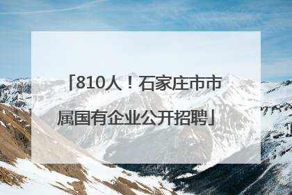 810人！石家庄市市属国有企业公开招聘