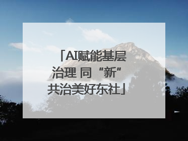 AI赋能基层治理 同“新”共治美好东社